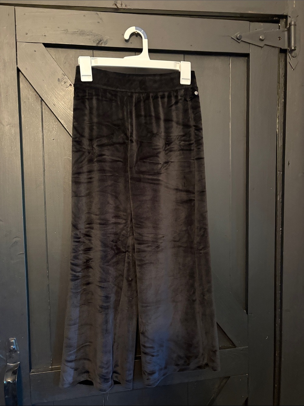 Zella Black Velvet Wide-Leg Kids Pants
